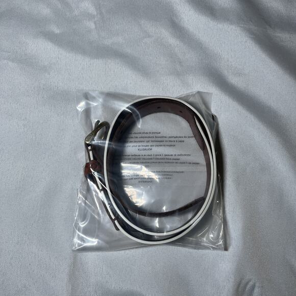 Women's Fossil Belt Cream Blue Stripe w/ Brown Leather Accent Size S EUC - Picture 10 of 10